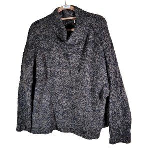 Free People Alpaca Brown Multi Cow Neck Oversized Sweater Women Size M